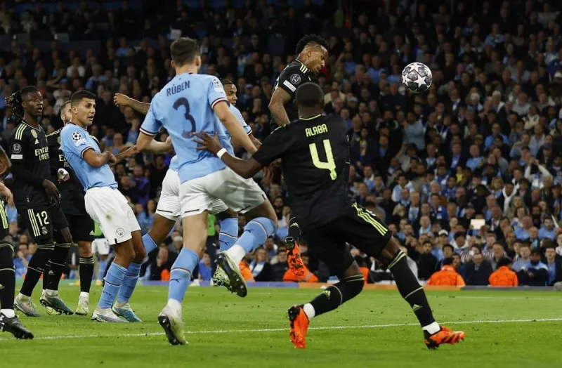 Real Madrid&#039;s Eder Militao scores an own goal and Manchester City&#039;s third. (Reuters)