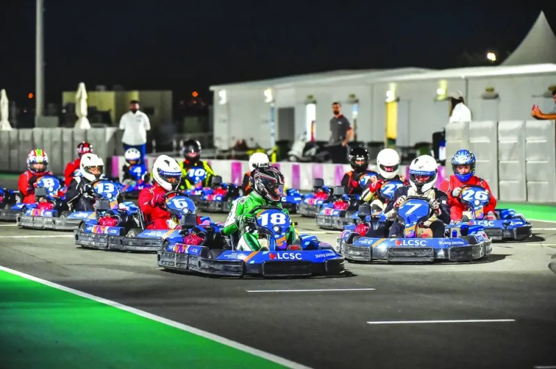 
Action from the fifth and final round of the Qatar Karting Championship at the LCSC New Karting Track on Wednesday night. 