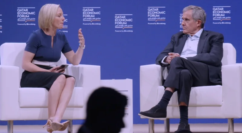 Caroline Hyde engages Peter Chernin in a discussion on ‘The New Business of Pop Culture’ yesterday at the Qatar Economic Forum 2023.