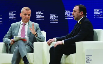 Georgian Prime Minister Irakli Garibashvili in conversation. PICTURE: Shaji Kayamkulam
