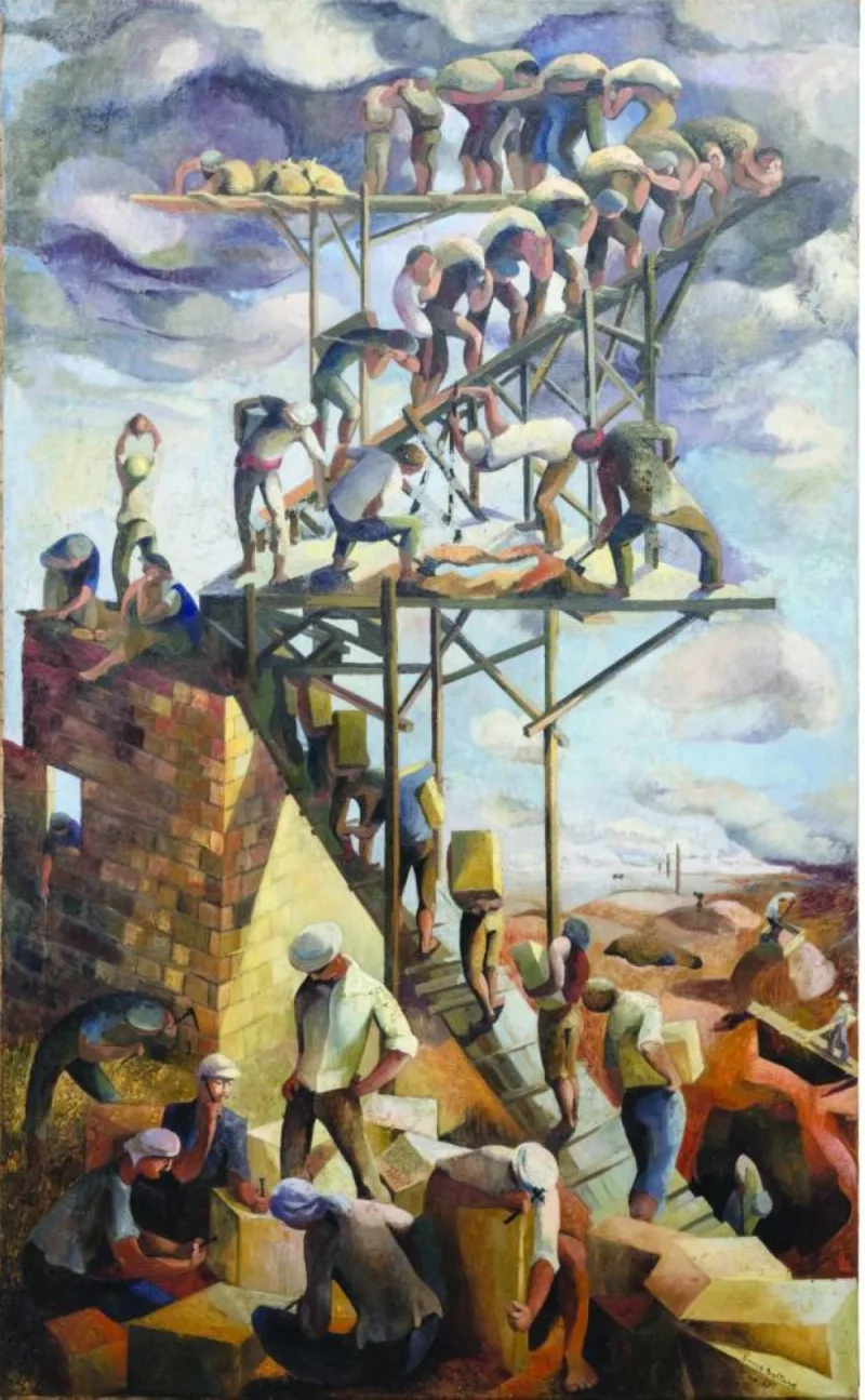 Simone Baltaxé Martayan&#039;s &#039;The Workers&#039;, c. 1950–1959. ( ‘Beirut and the Golden Sixties: A Manifesto of Fragility’ exhibition). PICTURE: Qatar Museums
