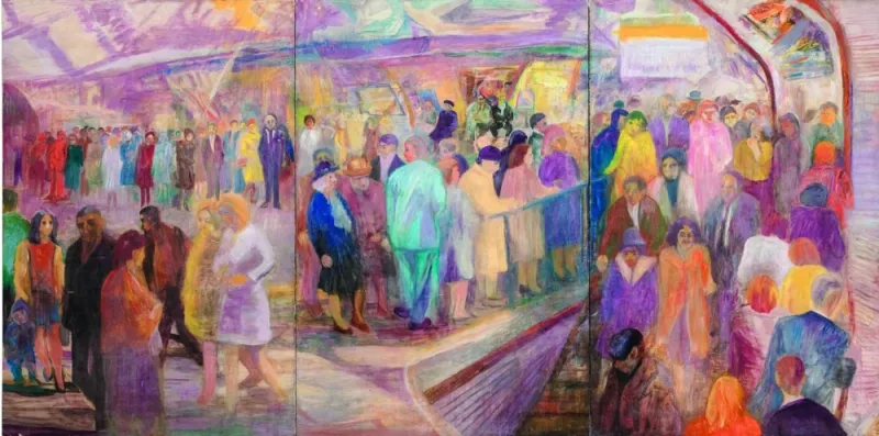 Farid Aouad&#039;s &#039;Metro scene&#039;, 1960–1970. (‘Beirut and the Golden Sixties: A Manifesto of Fragility’ exhibition) PICTURE: Qatar Museums