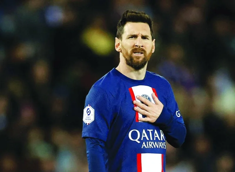 FILE PHOTO:  Paris St Germain&#039;s Lionel Messi reacts. (Reuters)