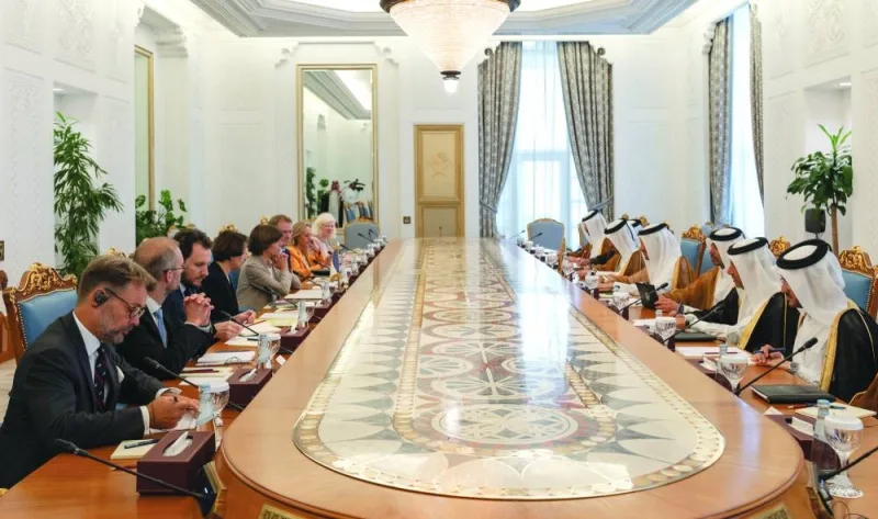 The Qatar and France delegations at their meeting.