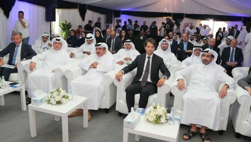 HE Jassim Saif Ahmed al-Sulaiti and other dignitaries during the inauguration of the S-Band radar system at HIA Wednesday. Supplied picture