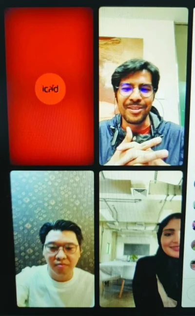 Dian Suri, Hendro Hadinata, and Noora al-Melhim at the live Instagram session Friday.