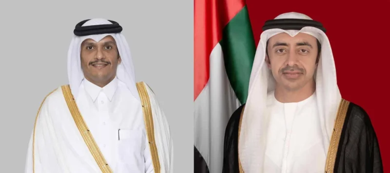 HE the Prime Minister and Minister of Foreign Affairs Sheikh Mohammed bin Abdulrahman bin Jassim Al-Thani received Monday a phone call from the Minister of Foreign Affairs of the sisterly United Arab Emirates Sheikh Abdullah bin Zayed Al Nahyan.