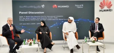 Huawei’s panel discussion was held on the sidelines of the opening ceremony of the company’s new state-of-the-art office in Doha. Experts joining the discussion were Eman al-Kuwari, director of Digital Innovation Department at MCIT; Fahad Ali al-Kuwari, senior manager of Investor Relations at IPA Qatar; and Kamal Zian, chief cybersecurity and privacy officer at Gulf North Representative Office, Huawei. The discussion’s moderator was Ammar Tobba, VP Public Affairs and Communications, Huawei Middle East Region. 
PICTURE: Shaji Kayamkulam
