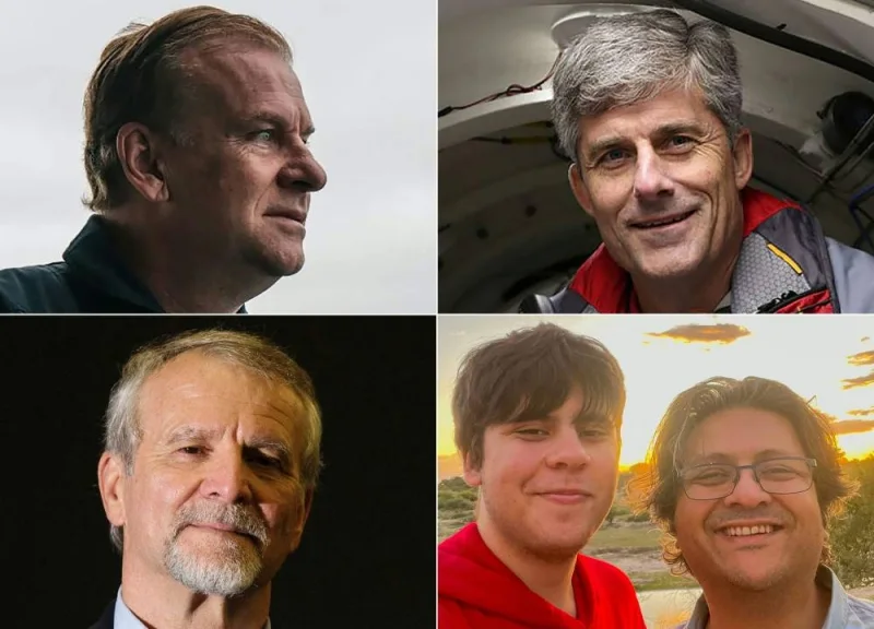 Titan submersible passengers (L-R, top to bottom): Hamish Harding, Stockton Rush, Paul-Henri Nargeolet, Suleman Dawood and his father Shahzada Dawood. AFP