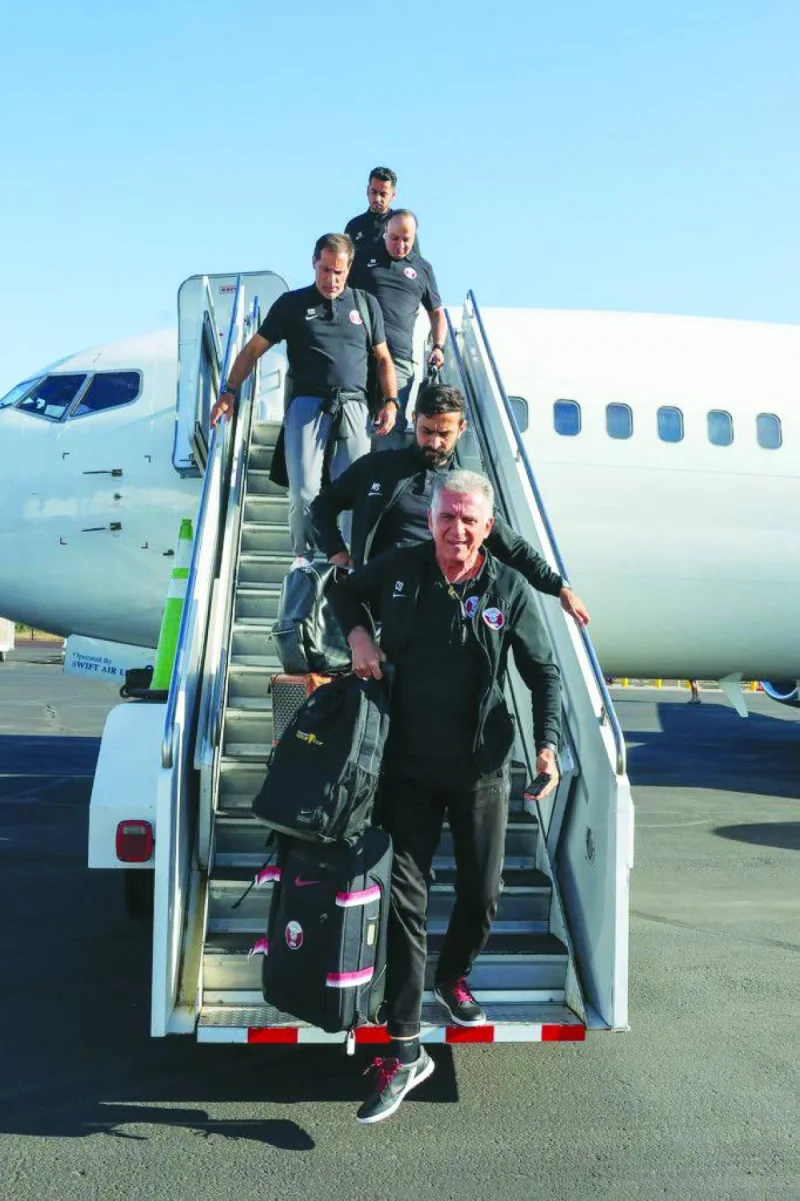 Qatar coach Carlos Queiroz and players arrive in Glendale, Arizona, for their second Group ‘B’ match of Concacaf Gold Cup against Honduras.
