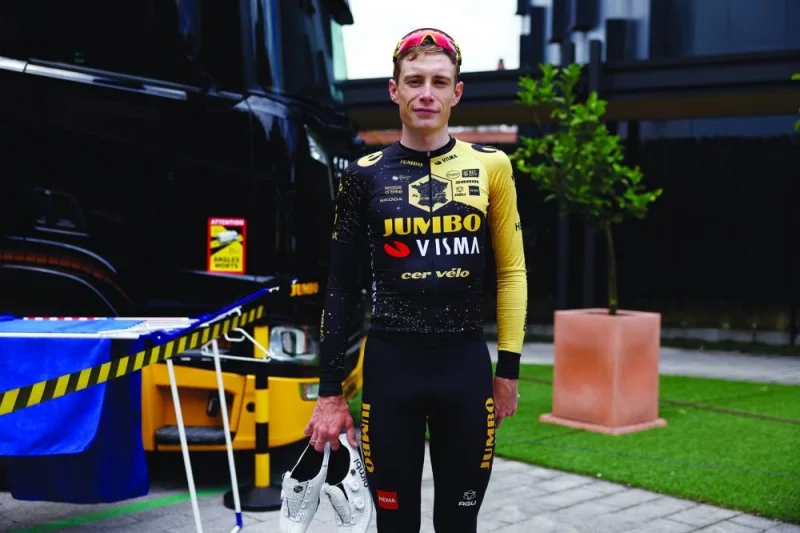 Team Jumbo-Visma’s Jonas Vingegaard ahead of the Tour de France in Bilbao, Spain, on Friday. (Reuters)