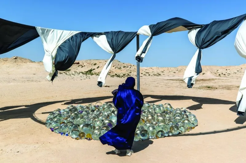 The outdoor installation consists of twelve temporary pavilions that Eliasson considers to form an artistic laboratory in the desert.