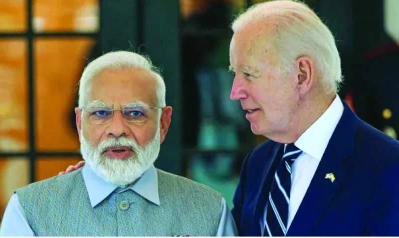 
Indian Prime Minister Narendra Modi (left), and President Joe Biden walk into the White House last month. (AFP) 