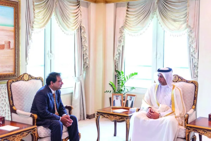 

HE the Minister of State for Interior Affairs Sheikh Abdulaziz bin Faisal al-Thani meets with Bangladesh ambassador to Qatar Mohamed Nazrul Islam.