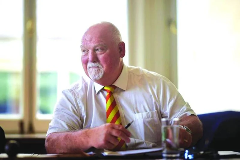 
MCC World Cricket Committee panel chairman and former England skipper Mike Gatting heading a discussion at Lord’s. 