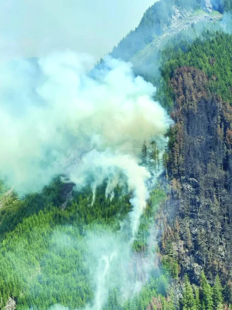 
Right: This handout photo provided by the British Columbia Wildfire Service shows the north flank of the Davis Lake wildfire near Fraser Valley, British Columbia, Canada. 