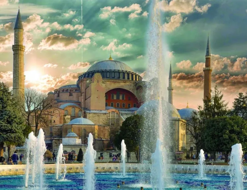 
A view of the world famous Hagia Sophia Grand Mosque in Istanbul. 