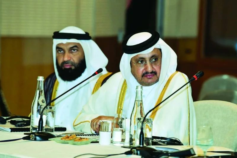 Qatar Chamber chairman Sheikh Khalifa bin Jassim al-Thani during the meeting.