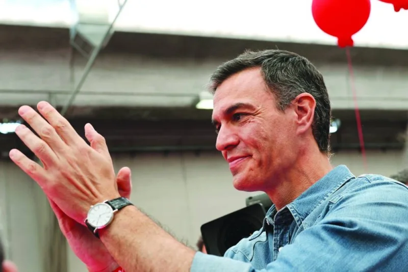 Prime Minister and Socialist Party (PSOE) leader Pedro Sanchez at a campaign rally in Getafe on Friday.