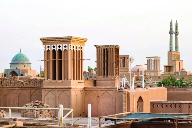 This picture shows a view of wind catchers in Iran&#039;s central city of Yazd. 
