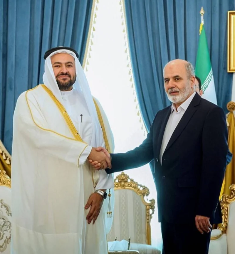 HE the Minister of State at the Ministry of Foreign Affairs Dr. Mohammed bin Abdulaziz bin Saleh Al Khulaifi meets with the Secretary of the Supreme National Security Council (SNSC) of the Islamic Republic of Iran Ali Ahmadian.