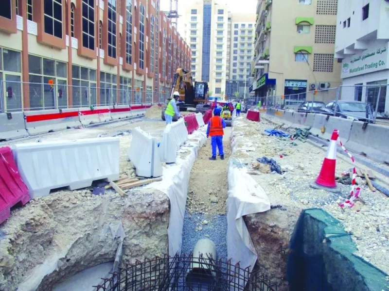 Work progressing in the first package of the Doha Central Development and Beautification Projects.