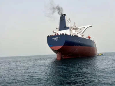 FILE PHOTO: The Nautica, a replacement oil tanker for the decaying FSO Safer, arrives in the Red Sea port of Hodeidah, Yemen July 17, 2023. REUTERS/Adel al-Khadher