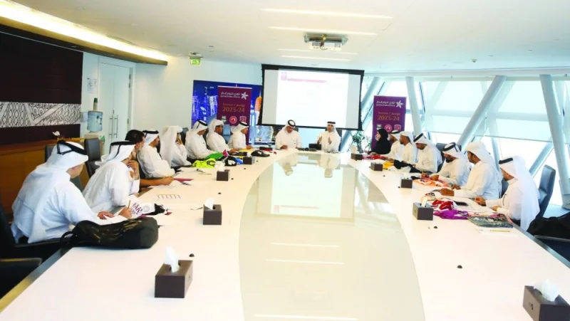 Officials are seen during the new QSL’s season first technical meeting held at Al Bidda Tower ahead of first week’s action that commences on August 16.