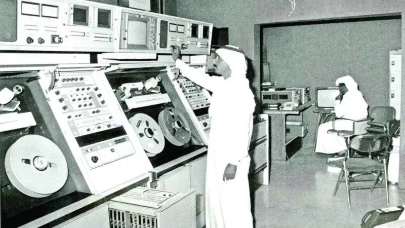 A file picture from a Qatar TV studio decades ago