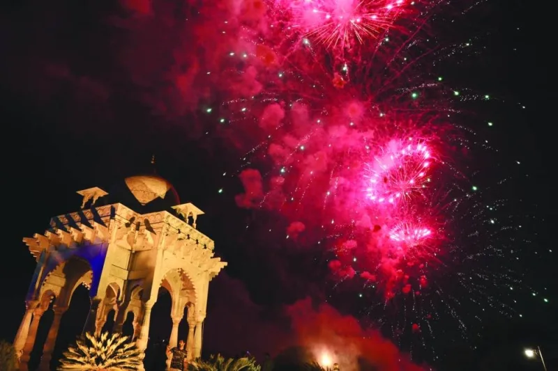 
Fireworks explode over Fatima Jinnah Park as part of the celebrations in Islamabad. (AFP) 