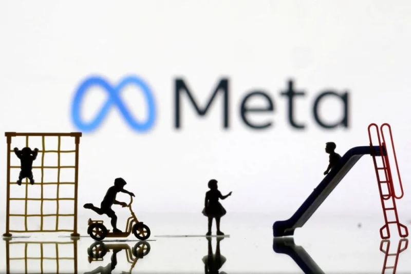 Children playground miniatures are seen in front of displayed Meta logo in this illustration taken April 4, 2023. REUTERS/Dado Ruvic/Illustration/File photo