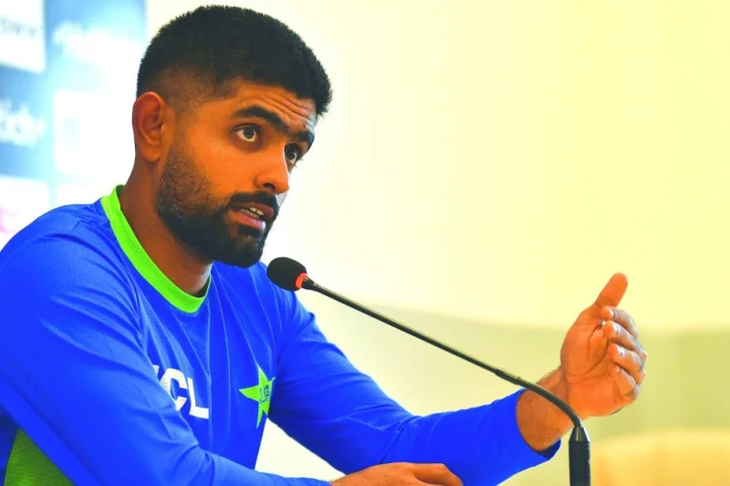 Pakistan’s captain Babar Azam speaks during a press conference on the eve of their Asia Cup match against Nepal at the Multan Cricket Stadium in Multan on Tuesday. (AFP)
