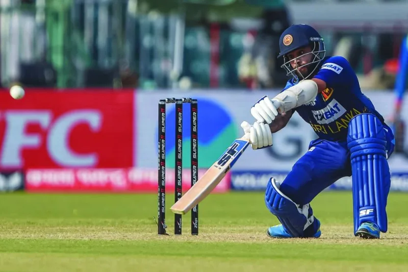 Sri Lanka’s Kusal Mendis plays a shot during the Asia Cup 2023 match against Afghanistan in Lahore on Tuesday. (AFP)