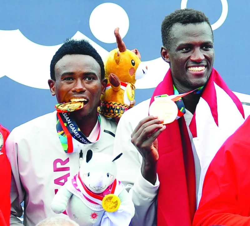 
Qatar’s beach volleyball stars Ahmed Tijan and Cherif Younousse won gold at the 2018 Asian Games in Jakarta-Palembang. 