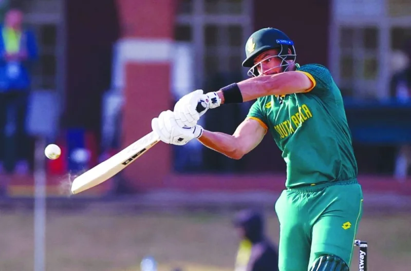 South Africa’s Aiden Markram plays through the off side during the third ODI against Australia in Potchefstroom, South Africa, on Tuesday. (Reuters)