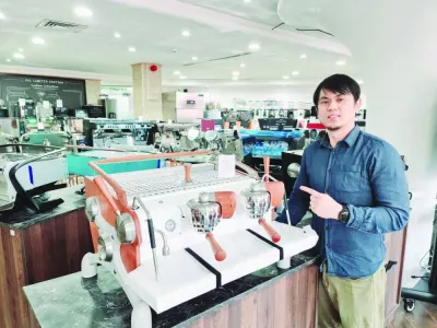 Ronnie Llorin showcases some of the best and most expensive coffee machines. PICTURES: Joey Aguilar