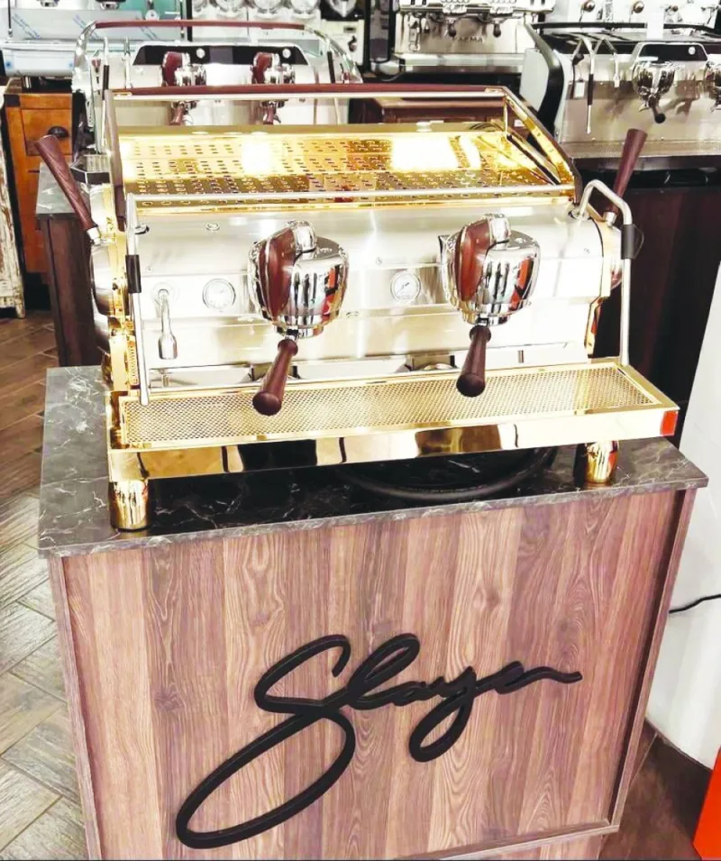 A 24-karat, gold-plated coffee machine at Partners&Partners pegged at QR270,000. 