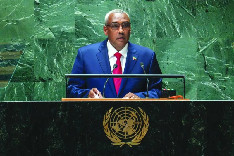 
Ethiopia’s Deputy Prime Minister Demeke Mekonnen  speaks during the UN General Assembly (UNGA) at the UN headquarters in New York City, yesterday. 