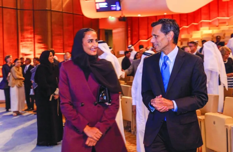QF Vice Chairperson and CEO HE Sheikha Hind bint Hamad al-Thani and VCU president Dr Michael Rao on the sidelines of the event Tuesday (supplied picture).
