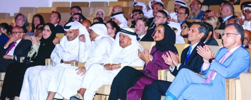 QF Vice Chairperson and CEO HE Sheikha Hind bint Hamad al-Thani and other dignitaries at the event Tuesday.
