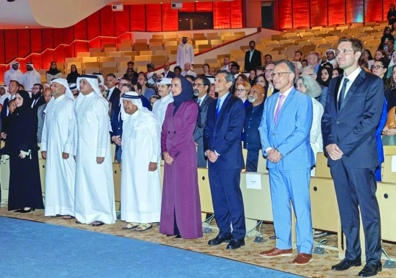QF Vice Chairperson and CEO HE Sheikha Hind bint Hamad al-Thani and other dignitaries at the event Tuesday. 