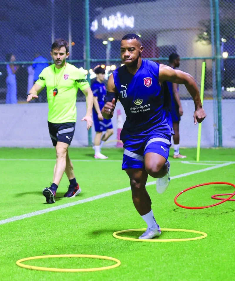 Al Duhail’s defender Assim Madibo during a training session in Doha on Sunday.