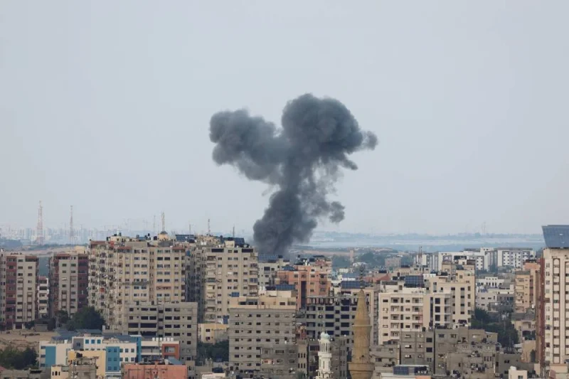 Smoke rises following Israeli strikes in Gaza, Sunday. REUTERS/Mohammed Salem