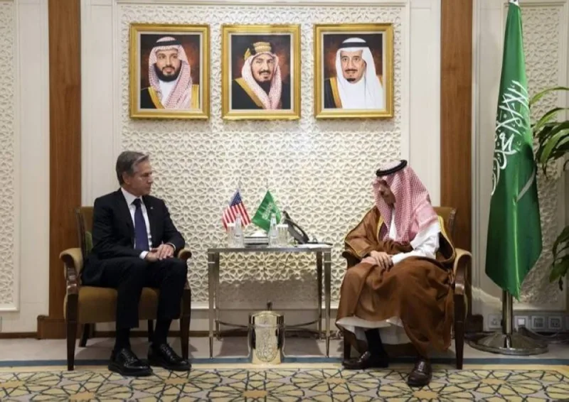  Saudi Minister of Foreign Affairs Prince Faisal bin Farhan bin Abdullah meets on Saturday with the United States Secretary of State Antony Blinken.