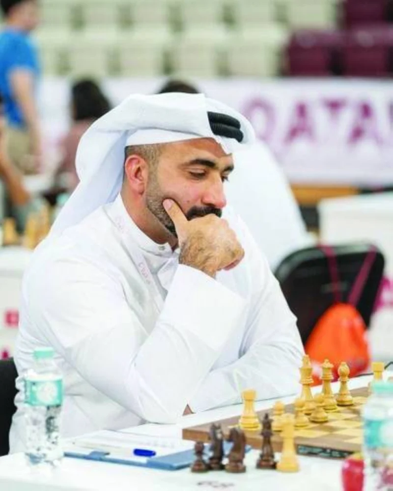 Qatar’s Hussein Aziz plans his next move yesterday.