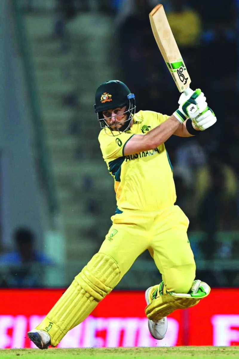 Australia’s Josh Inglis plays a shot during the World Cup match against Sri Lanka on Monday. (AFP)