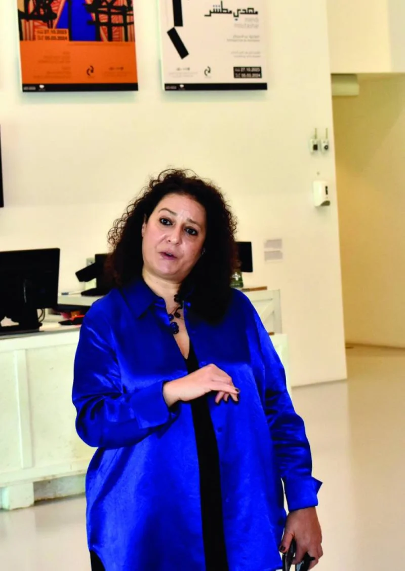 Zeina Arida speaks Wednesday about the four exhibitions at Mathaf. PICTURE: Thajudheen