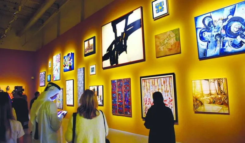 Works by artists in the region reflect elements from the rich heritage of the Arab-Muslim world, particularly calligraphy and ornamentation. PICTURE: Thajudheen