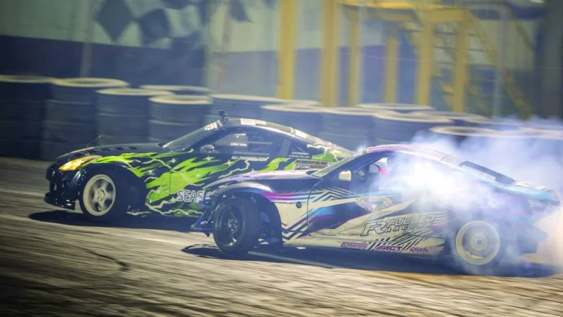 
Action from one of the races held during the last season of the 
Qatar Drift Championship. The 2023-24 drift season, starting at the 
esteemed Qatar Racing Club today, will witness rigorous technical 
inspections, practice sessions and qualifying trials, setting the 
stage for electrifying events. 