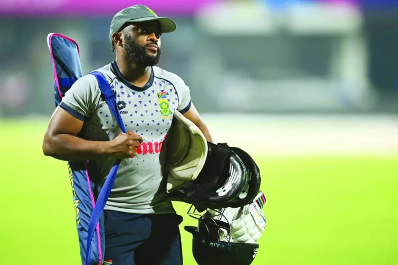 South Africa&#039;s Temba Bavuma attends a practice session on the eve of their 2023 ICC Men&#039;s Cricket World Cup one-day international (ODI) match against Pakistan at the MA Chidambaram Stadium in Chennai on Thursday. (AFP)